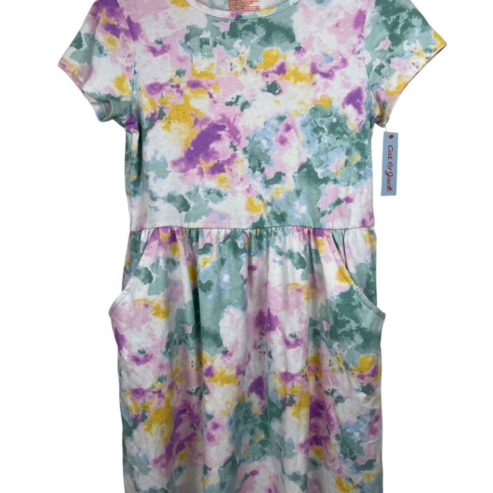 Cat & Jack Cream Tie Dye Dress